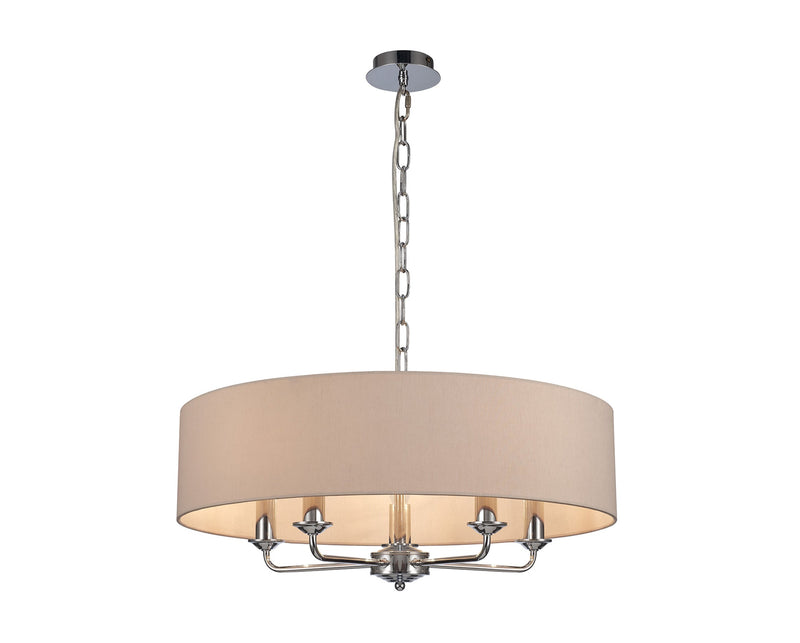 Deco Banyan 5 Light Multi Arm Pendant Without Shade, c/w 2m Chain, E14 Polished Chrome • D0357