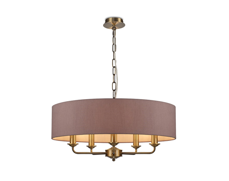 Deco Serena Round Cylinder, 600 x 150mm Dual Faux Silk Fabric Shade, Taupe/Halo Gold • D0317