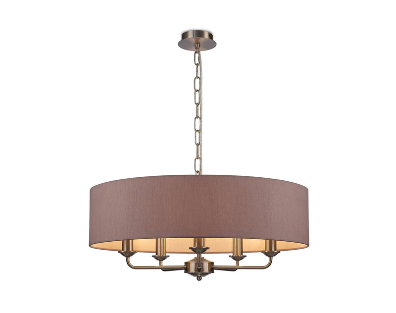 Deco Serena Round Cylinder, 600 x 150mm Dual Faux Silk Fabric Shade, Taupe/Halo Gold • D0317