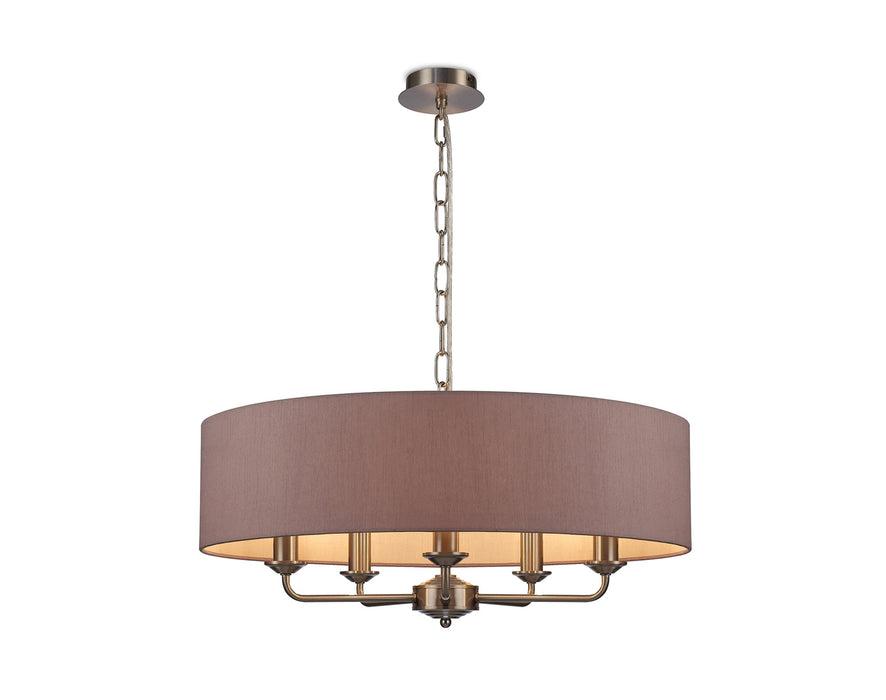 Deco Serena Round Cylinder, 600 x 150mm Dual Faux Silk Fabric Shade, Taupe/Halo Gold • D0317