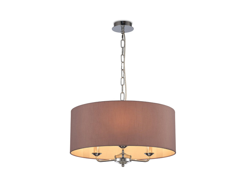 Deco Sigma Round Cylinder, 500 x 200mm Dual Faux Silk Fabric Shade, Taupe/Halo Gold • D0283