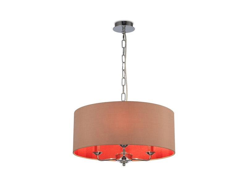 Deco Sigma Round Cylinder, 500 x 200mm Dual Faux Silk Fabric Shade, Antique Gold/Ruby • D0295