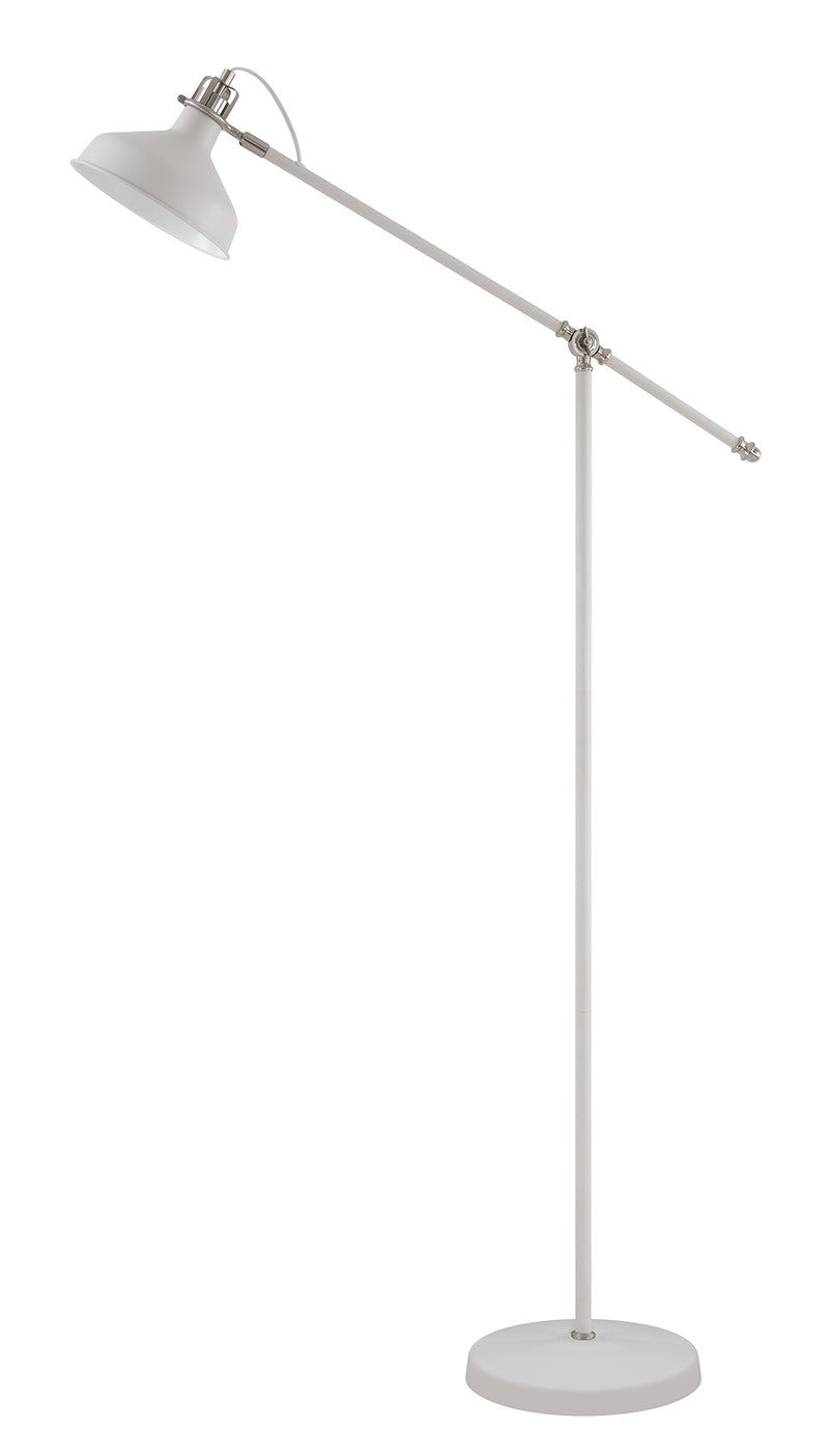 Regal Lighting SL-2272 1 Light Adjustable Floor Lamp Sand White And Satin Nickel