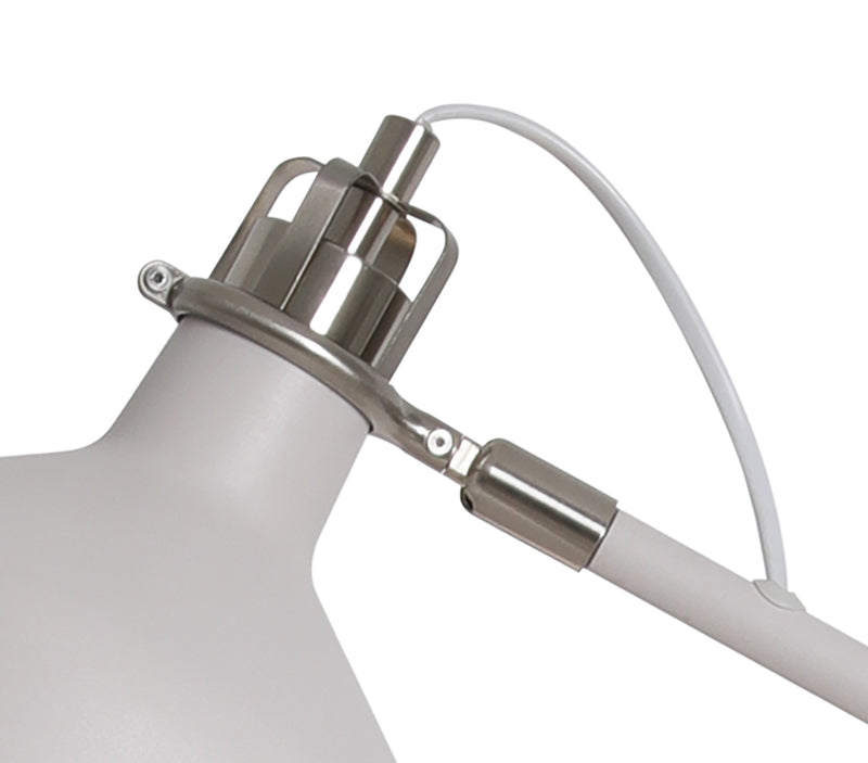 Regal Lighting SL-2272 1 Light Adjustable Floor Lamp Sand White And Satin Nickel