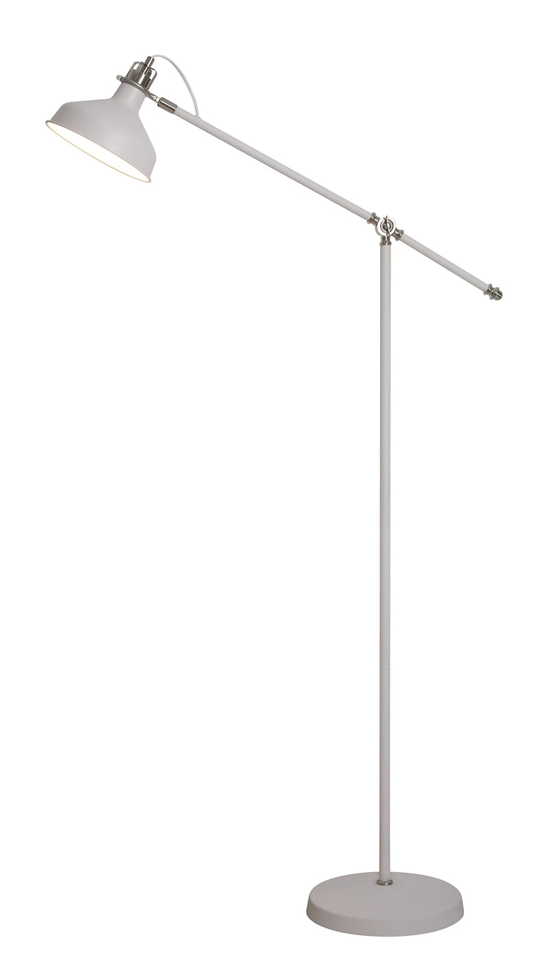 Regal Lighting SL-2272 1 Light Adjustable Floor Lamp Sand White And Satin Nickel