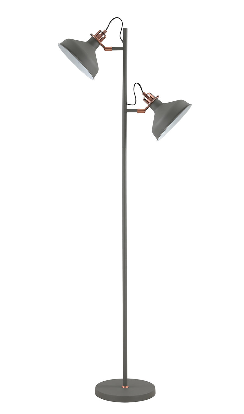 Regal Lighting SL-1737 2 Light Floor Lamp Sand Grey And Copper