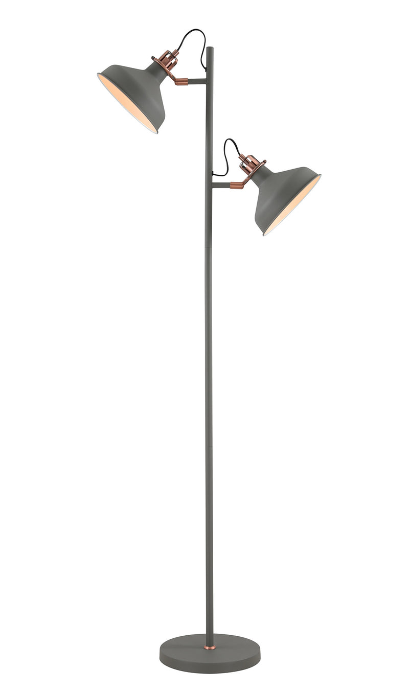 Regal Lighting SL-1737 2 Light Floor Lamp Sand Grey And Copper
