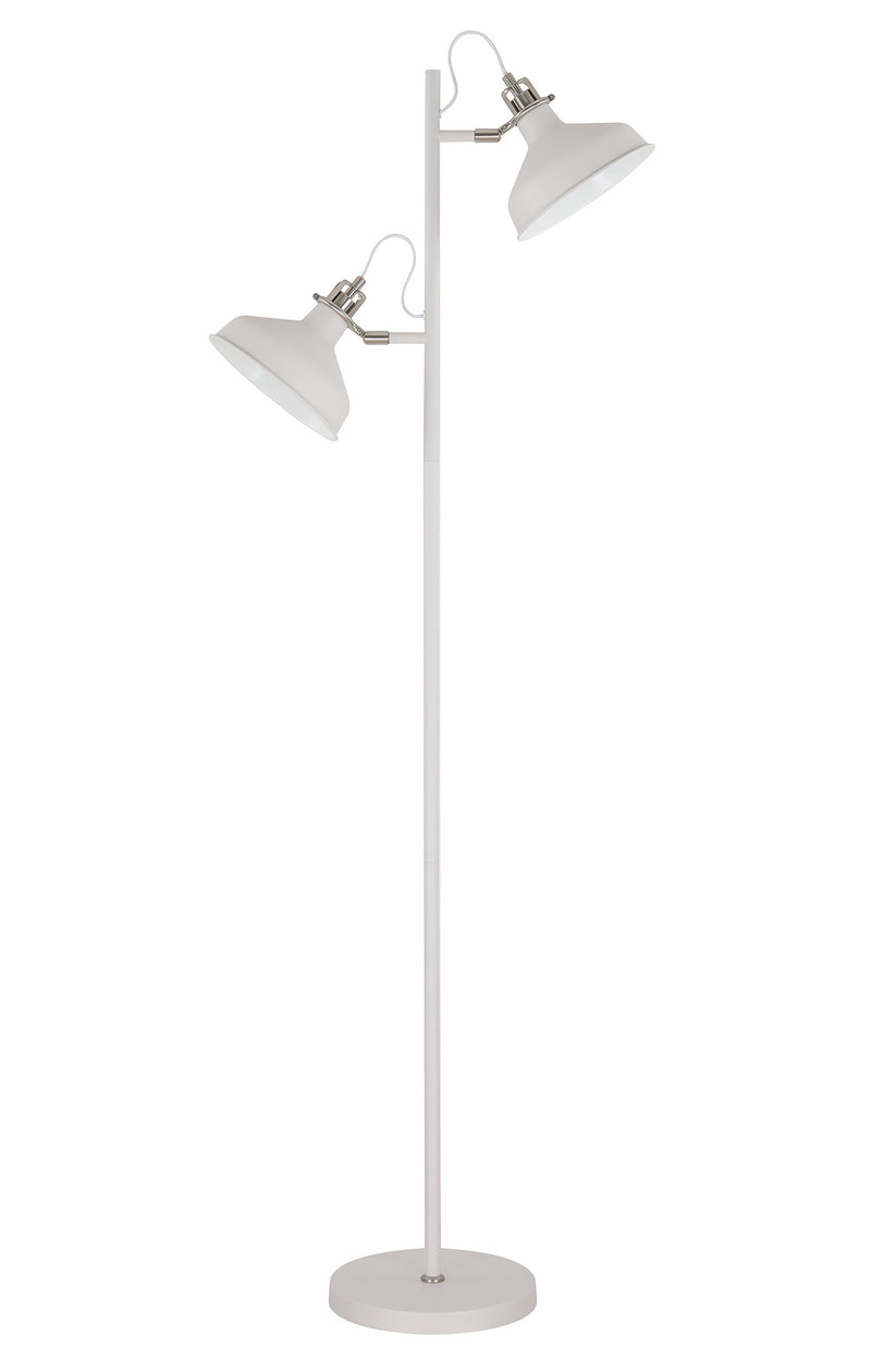 Regal Lighting SL-1736 2 Light Floor Lamp Sand White And Satin Nickel
