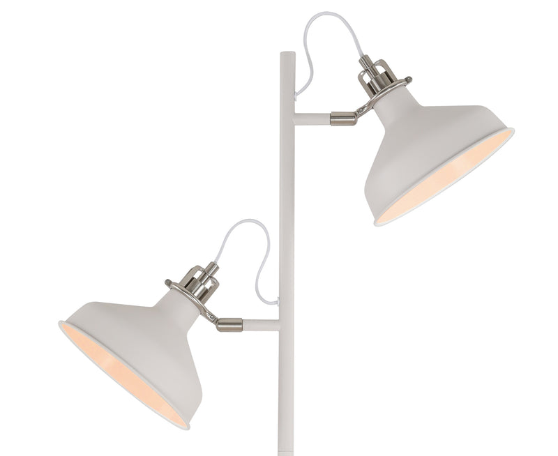 Regal Lighting SL-1736 2 Light Floor Lamp Sand White And Satin Nickel