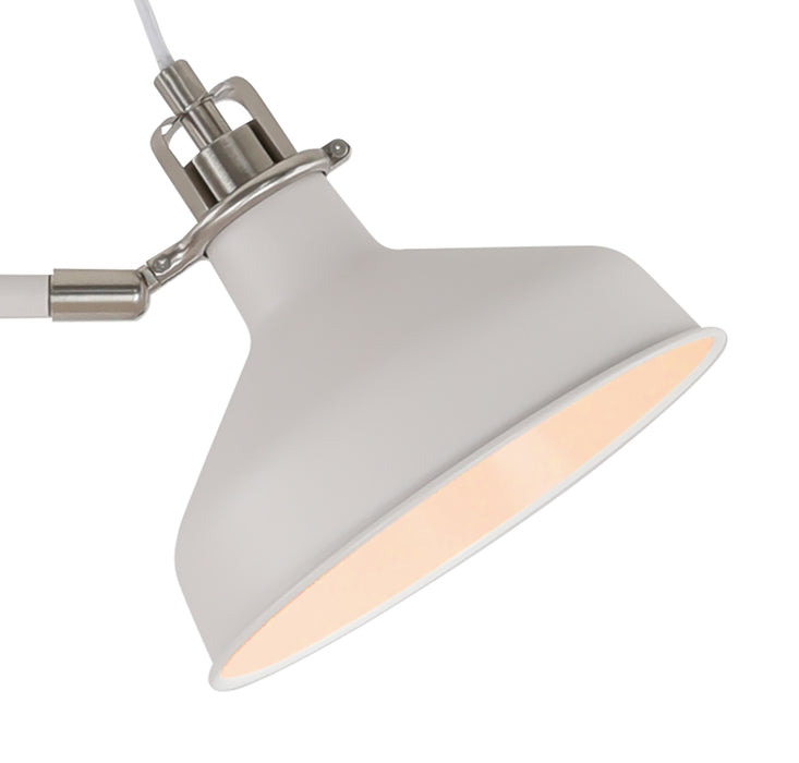 Regal Lighting SL-1736 2 Light Floor Lamp Sand White And Satin Nickel