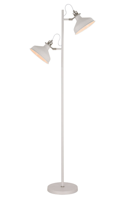 Regal Lighting SL-1736 2 Light Floor Lamp Sand White And Satin Nickel