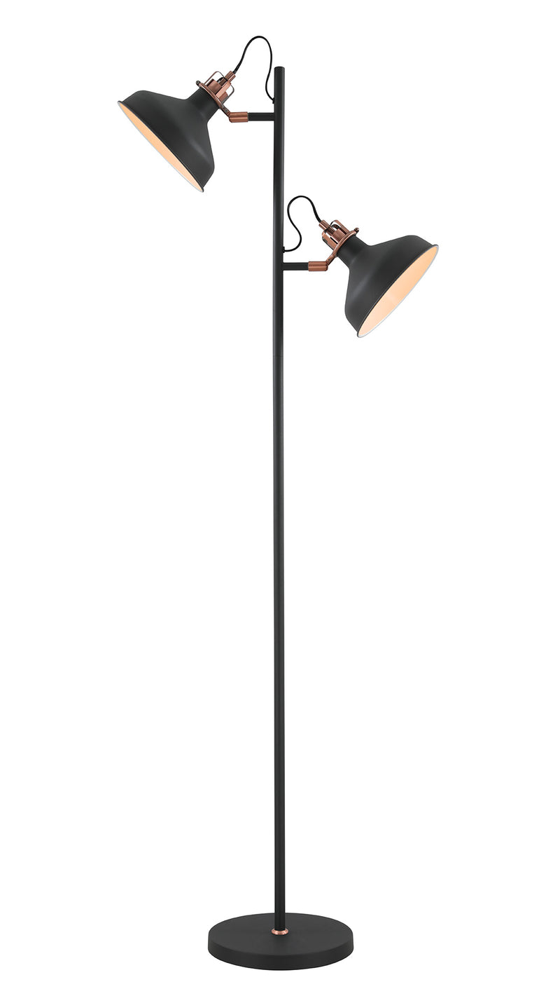 Regal Lighting SL-1735 2 Light Floor Lamp Sand Black And Copper