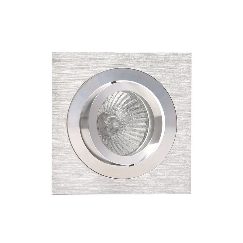 Mantra Fusion MC0002 Basico GU10 Swivel Downlight 9.2cm Square 1 x GU10 Max 50W Satin Nickel / Chrome, Cut Out: 80mm, Lampholder Included • MC0002
