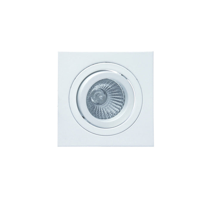 Mantra Fusion MC0004 Basico GU10 Swivel Downlight 9.2cm Square 1 x GU10 Max 50W Matt White, Cut Out: 80mm, Lampholder Included • MC0004