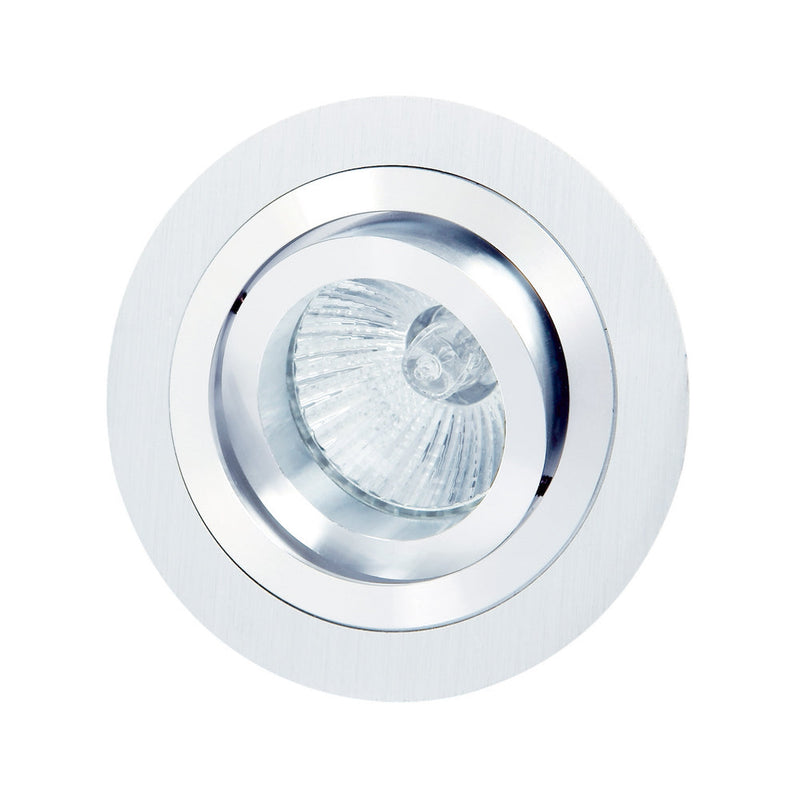 Mantra Fusion MC0001 Basico GU10 Swivel Downlight 9.2cm Round 1 x GU10 Max 50W Satin Nickel / Chrome, Cut Out: 80mm, Lampholder Included • MC0001
