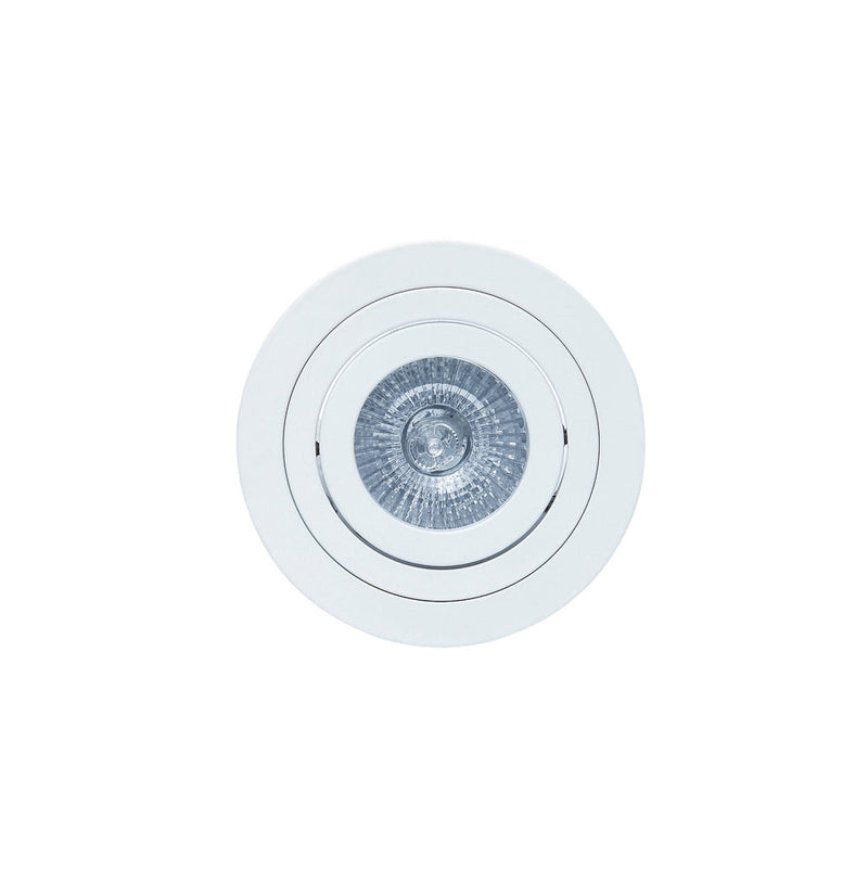 Mantra Fusion MC0003 Basico GU10 Swivel Downlight 9.2cm Round 1 x GU10 Max 50W Matt White, Cut Out: 80mm, Lampholder Included • MC0003