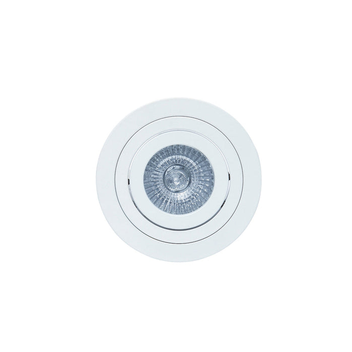 Mantra Fusion MC0003 Basico GU10 Swivel Downlight 9.2cm Round 1 x GU10 Max 50W Matt White, Cut Out: 80mm, Lampholder Included • MC0003