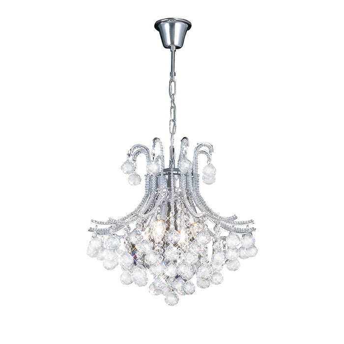 Diyas Bask Pendant Round 4 Light E14 Polished Chrome/Crystal • IL30016