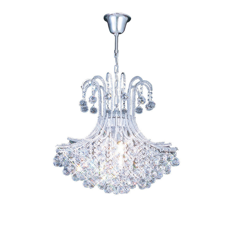 Diyas Bask Pendant Round 6 Light E14 Polished Chrome/Crystal Item Weight: 18.5kg • IL30017