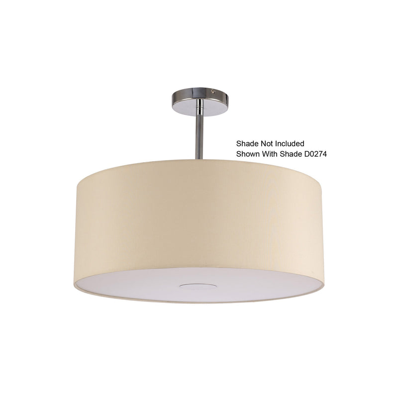 Deco Baymont Polished Chrome 1 Light E27 Universal Semi Ceiling Fixture, Suitable For A Vast Selection Of Shades • D0330