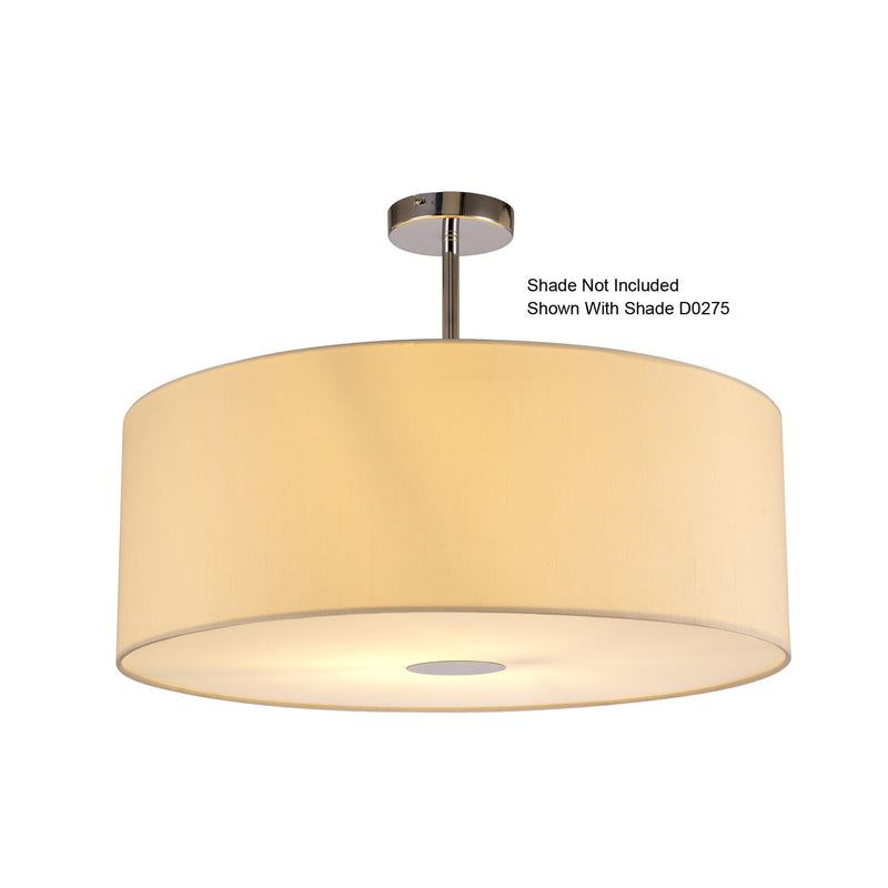 Deco Baymont Polished Chrome 1 Light E27 Universal Semi Ceiling Fixture, Suitable For A Vast Selection Of Shades • D0330