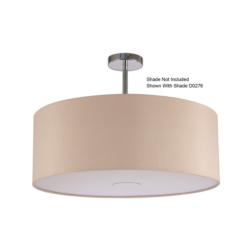 Deco Baymont Polished Chrome 1 Light E27 Universal Semi Ceiling Fixture, Suitable For A Vast Selection Of Shades • D0330