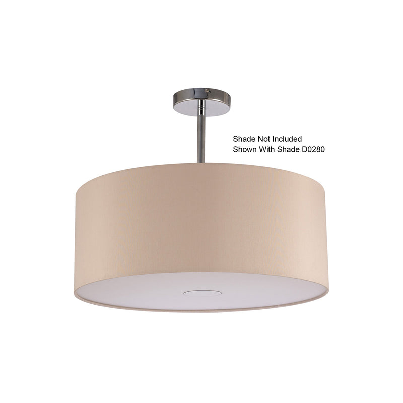 Deco Baymont Polished Chrome 1 Light E27 Universal Semi Ceiling Fixture, Suitable For A Vast Selection Of Shades • D0330