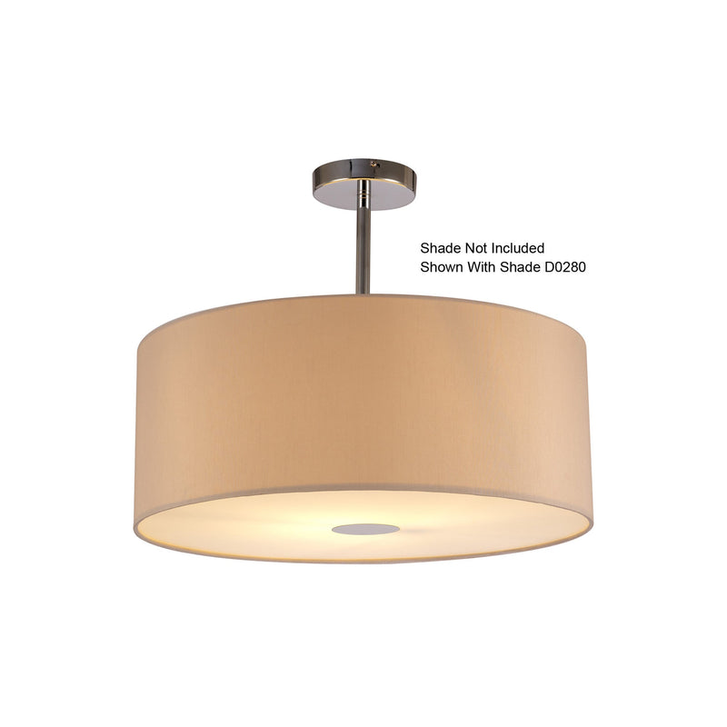 Deco Baymont Polished Chrome 1 Light E27 Universal Semi Ceiling Fixture, Suitable For A Vast Selection Of Shades • D0330