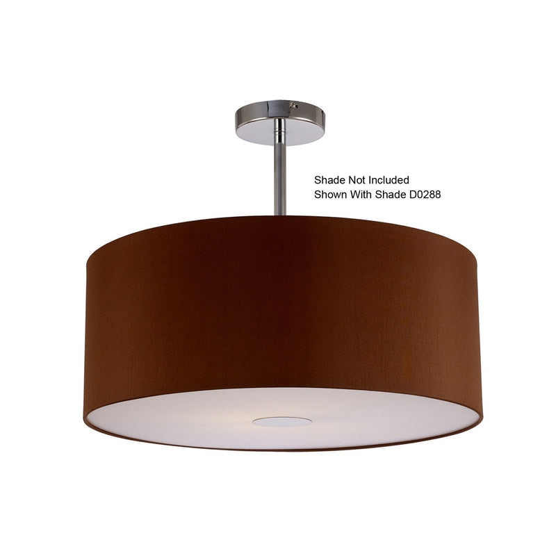 Deco Baymont Polished Chrome 1 Light E27 Universal Semi Ceiling Fixture, Suitable For A Vast Selection Of Shades • D0330