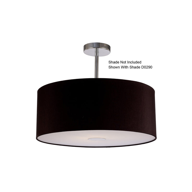 Deco Baymont Polished Chrome 1 Light E27 Universal Semi Ceiling Fixture, Suitable For A Vast Selection Of Shades • D0330