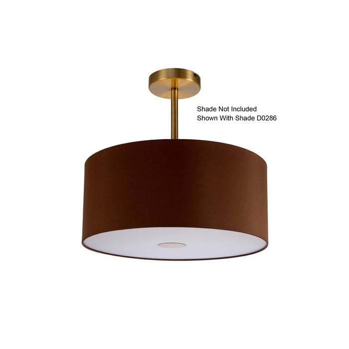 Deco Baymont Antique Brass 1 Light E27 Universal Semi Ceiling Fixture, Suitable For A Vast Selection Of Shades • D0331