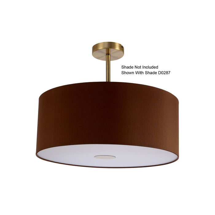 Deco Baymont Antique Brass 1 Light E27 Universal Semi Ceiling Fixture, Suitable For A Vast Selection Of Shades • D0331