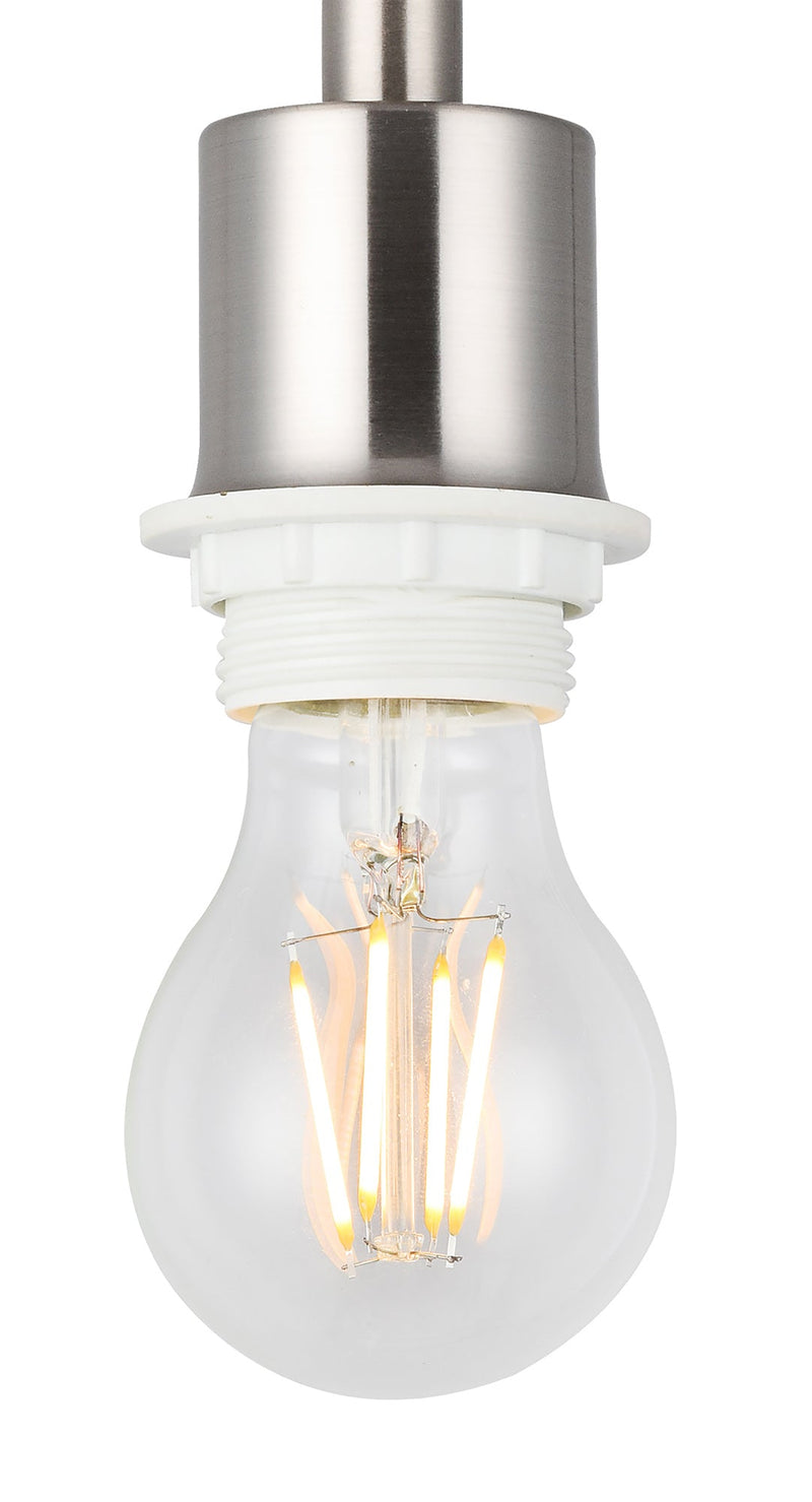 Deco Baymont Satin Nickel 1 Light E27 Universal Semi Ceiling Fixture, Suitable For A Vast Selection Of Shades • D0332