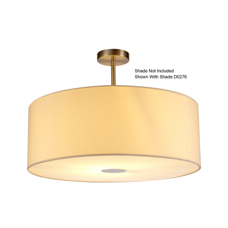 Deco Baymont Satin Nickel 1 Light E27 Universal Semi Ceiling Fixture, Suitable For A Vast Selection Of Shades • D0332