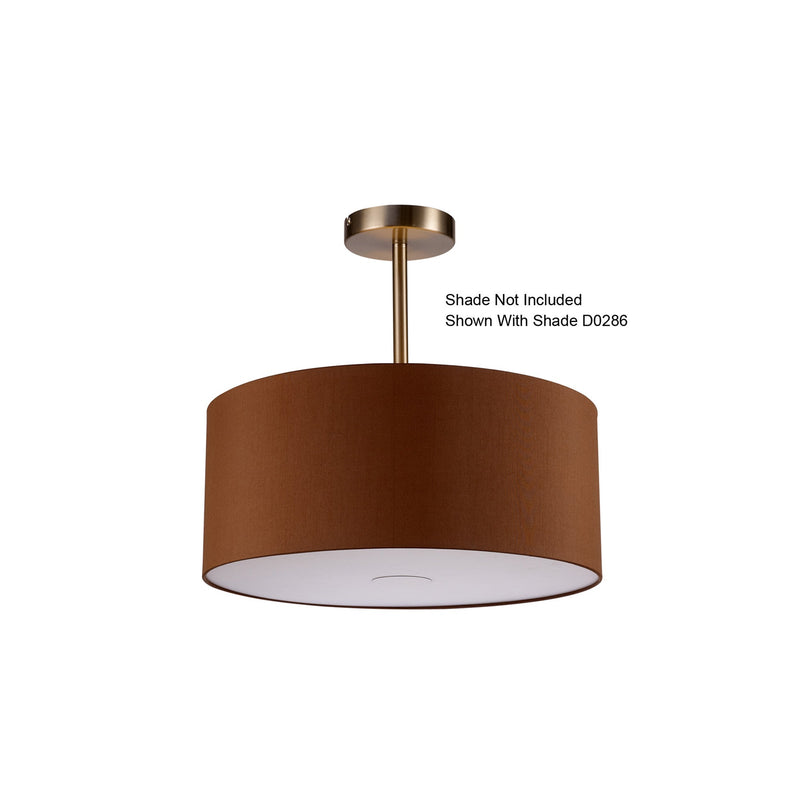 Deco Baymont Satin Nickel 1 Light E27 Universal Semi Ceiling Fixture, Suitable For A Vast Selection Of Shades • D0332