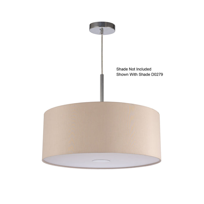 Deco Baymont Polished Chrome 1 Light E27 Universal 3m Single Pendant, Suitable For A Vast Selection Of Shades • D0333