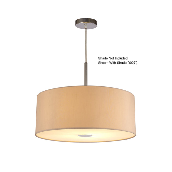 Deco Baymont Polished Chrome 1 Light E27 Universal 3m Single Pendant, Suitable For A Vast Selection Of Shades • D0333