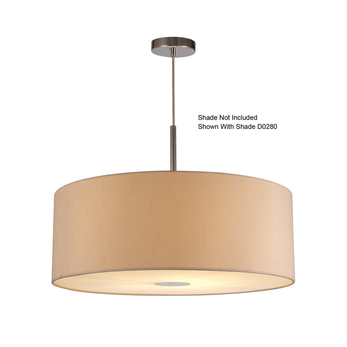 Deco Baymont Polished Chrome 1 Light E27 Universal 3m Single Pendant, Suitable For A Vast Selection Of Shades • D0333