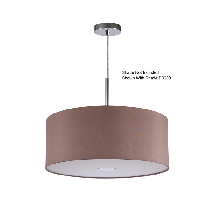 Deco Baymont Polished Chrome 1 Light E27 Universal 3m Single Pendant, Suitable For A Vast Selection Of Shades • D0333