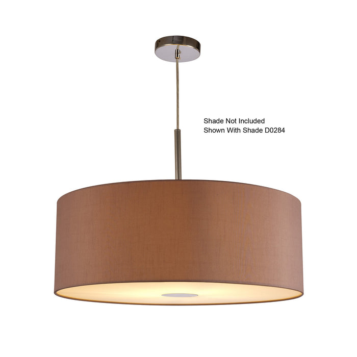 Deco Baymont Polished Chrome 1 Light E27 Universal 3m Single Pendant, Suitable For A Vast Selection Of Shades • D0333