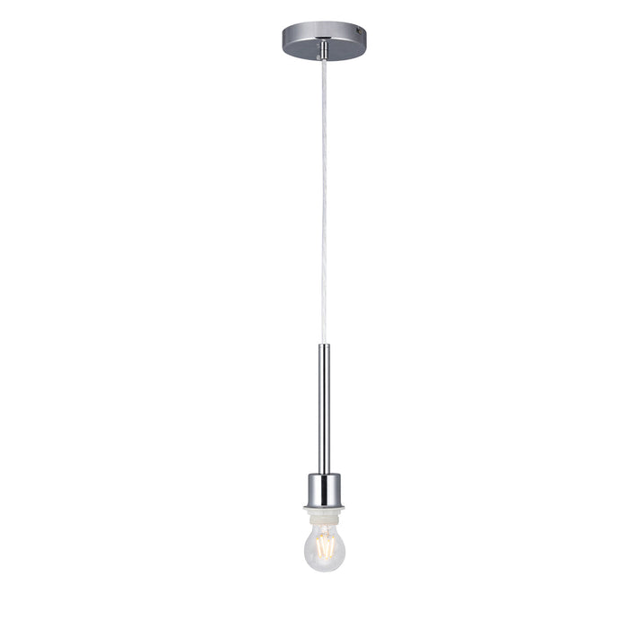 Deco Baymont Polished Chrome 1 Light E27 Universal 3m Single Pendant, Suitable For A Vast Selection Of Shades • D0333