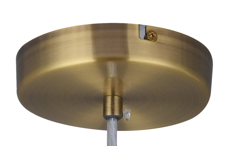 Deco Baymont Antique Brass 1 Light E27 Universal 3m Single Pendant, Suitable For A Vast Selection Of Shades • D0334