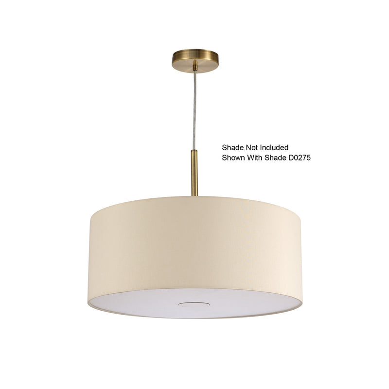 Deco Baymont Antique Brass 1 Light E27 Universal 3m Single Pendant, Suitable For A Vast Selection Of Shades • D0334
