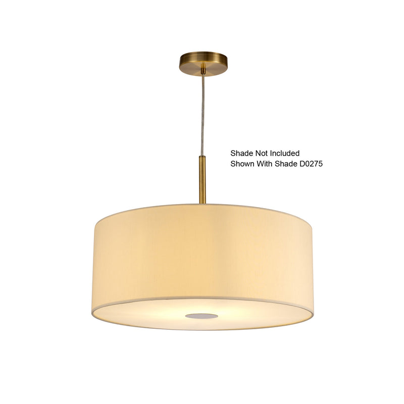 Deco Baymont Antique Brass 1 Light E27 Universal 3m Single Pendant, Suitable For A Vast Selection Of Shades • D0334