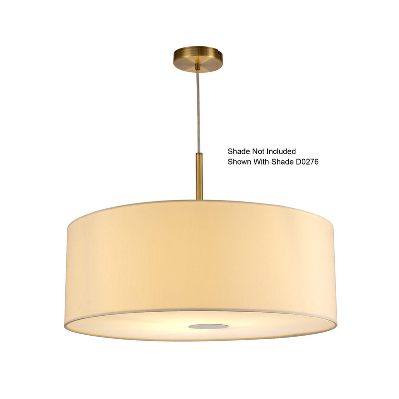 Deco Baymont Antique Brass 1 Light E27 Universal 3m Single Pendant, Suitable For A Vast Selection Of Shades • D0334