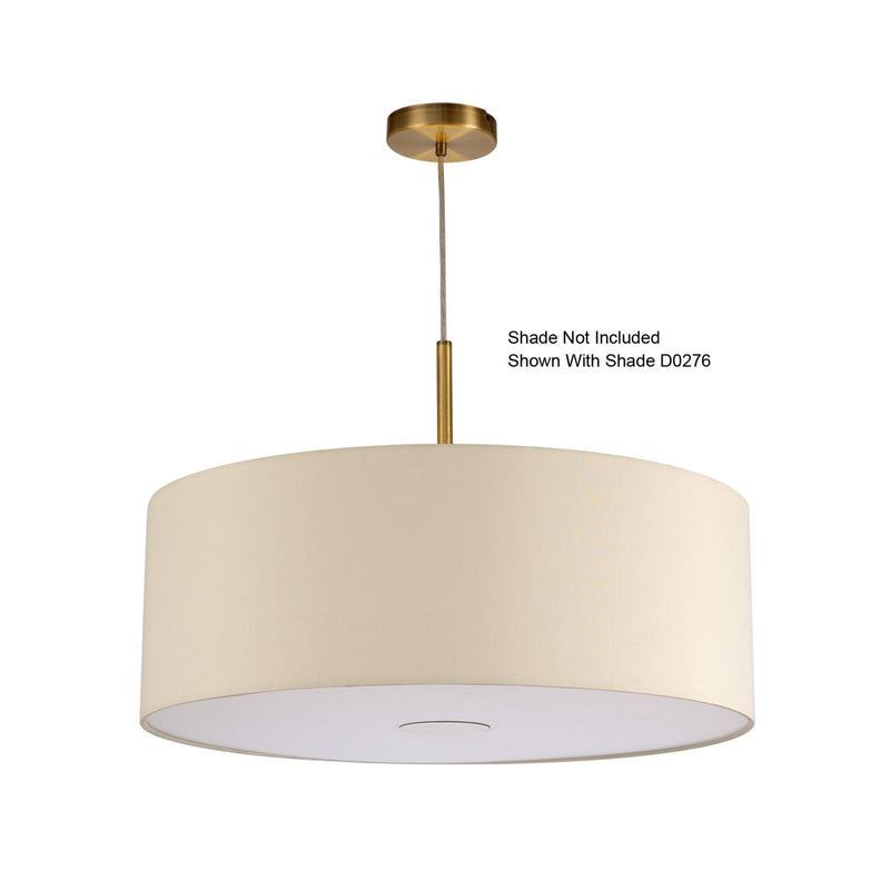 Deco Baymont Antique Brass 1 Light E27 Universal 3m Single Pendant, Suitable For A Vast Selection Of Shades • D0334