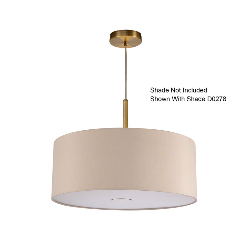 Deco Baymont Antique Brass 1 Light E27 Universal 3m Single Pendant, Suitable For A Vast Selection Of Shades • D0334