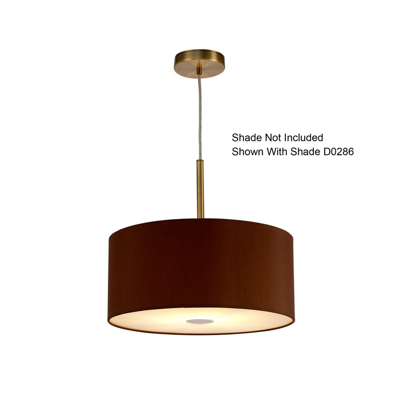 Deco Baymont Antique Brass 1 Light E27 Universal 3m Single Pendant, Suitable For A Vast Selection Of Shades • D0334