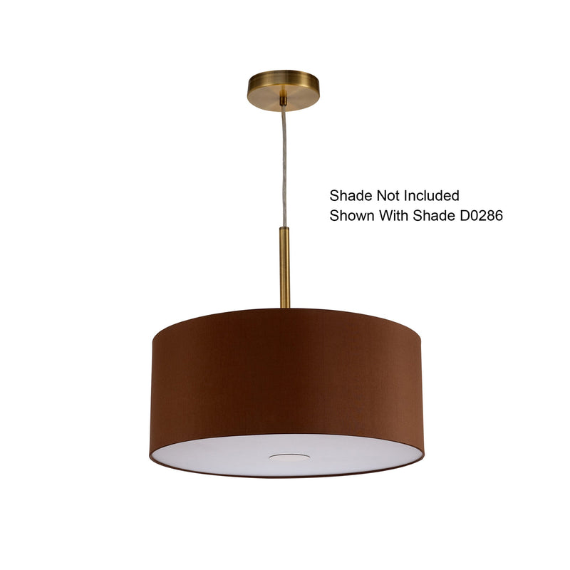 Deco Baymont Antique Brass 1 Light E27 Universal 3m Single Pendant, Suitable For A Vast Selection Of Shades • D0334