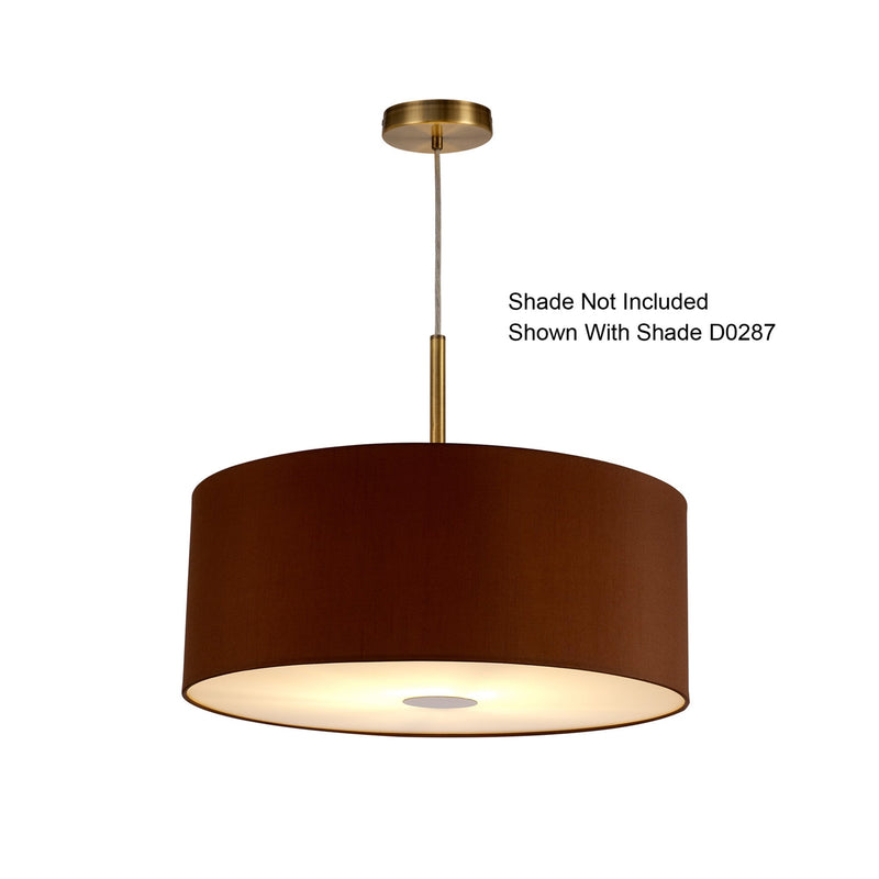 Deco Baymont Antique Brass 1 Light E27 Universal 3m Single Pendant, Suitable For A Vast Selection Of Shades • D0334